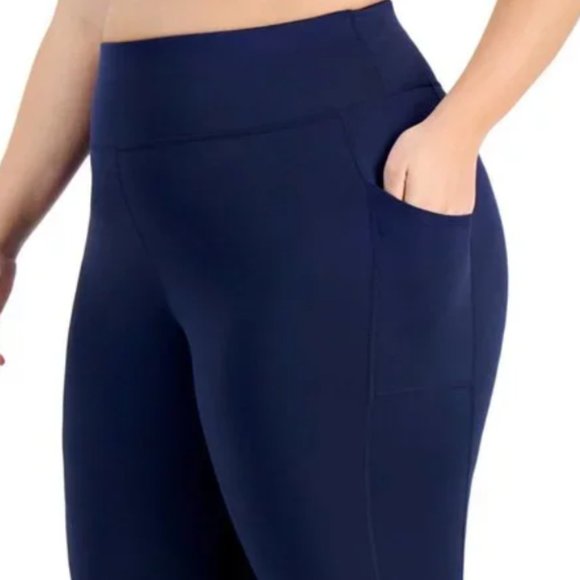 Ideology Pants - ID Ideology Womens Compression High-Waist Indigo Sea